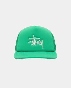 Stussy Trucker Big Basic Snapback Caps Green | Israel-57481