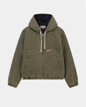 Stussy Work Insulated Canvas Jackets Olive | Israel-26398