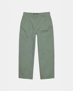 Stussy Workgear Trouser Twill Pants Green | Israel-81764