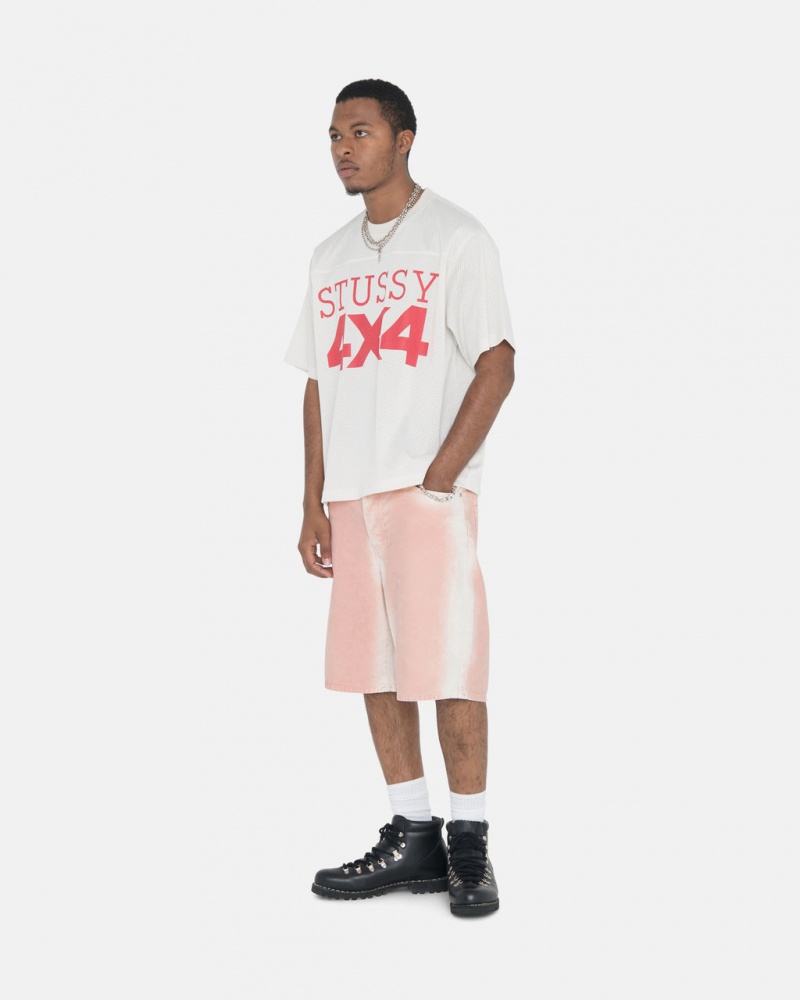 Stussy 4x4 Mesh Football Jersey T-Shirt Bone | Israel-35140