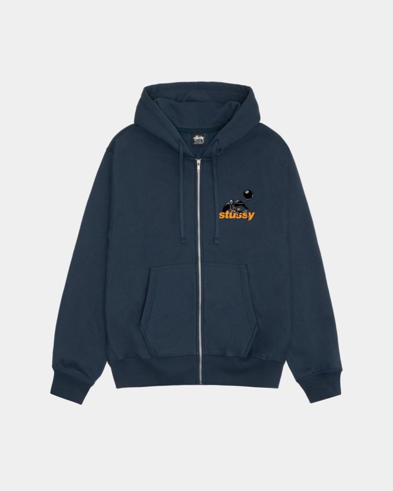 Stussy Apocalypse Zip Hoodie Navy | Israel-92708