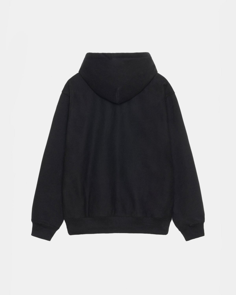 Stussy Basic Applique Hoodie Black | Israel-40359