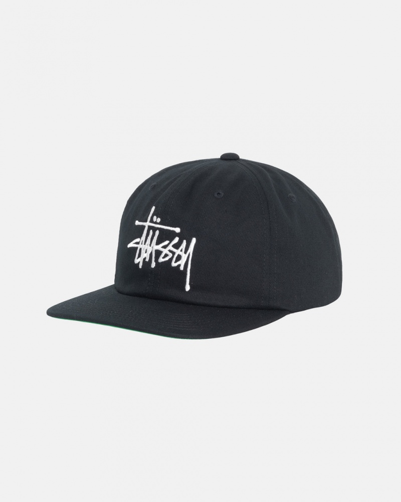 Stussy Basic Strapback Caps Black | Israel-37490