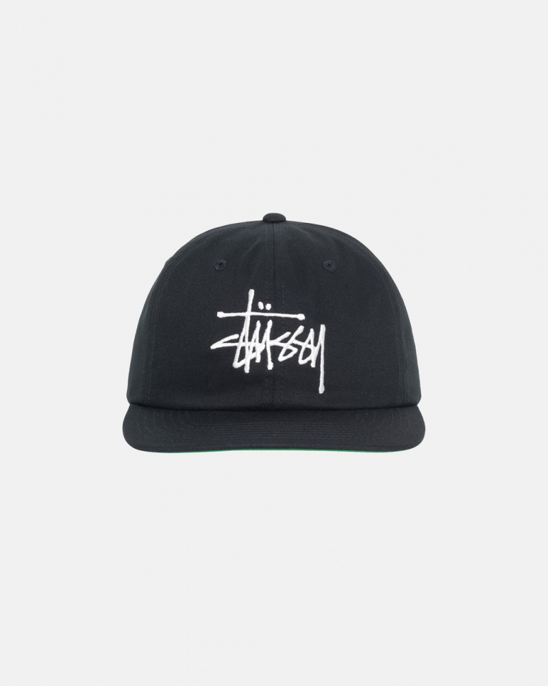 Stussy Basic Strapback Caps Black | Israel-37490