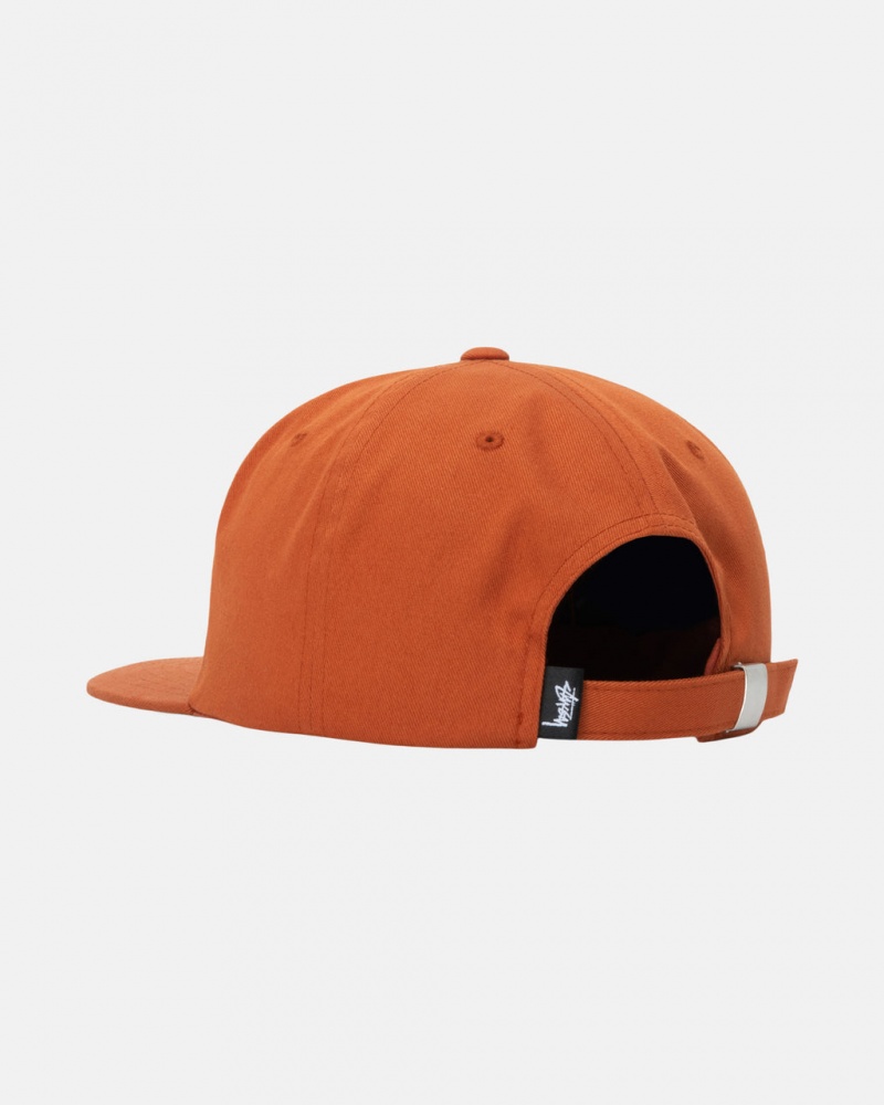 Stussy Basic Strapback Caps Dark Orange | Israel-01829