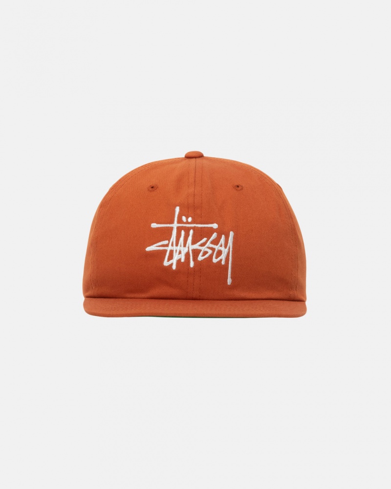 Stussy Basic Strapback Caps Dark Orange | Israel-01829