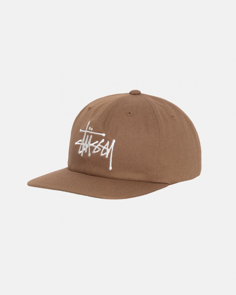 Stussy Basic Strapback Caps Tan | Israel-62819