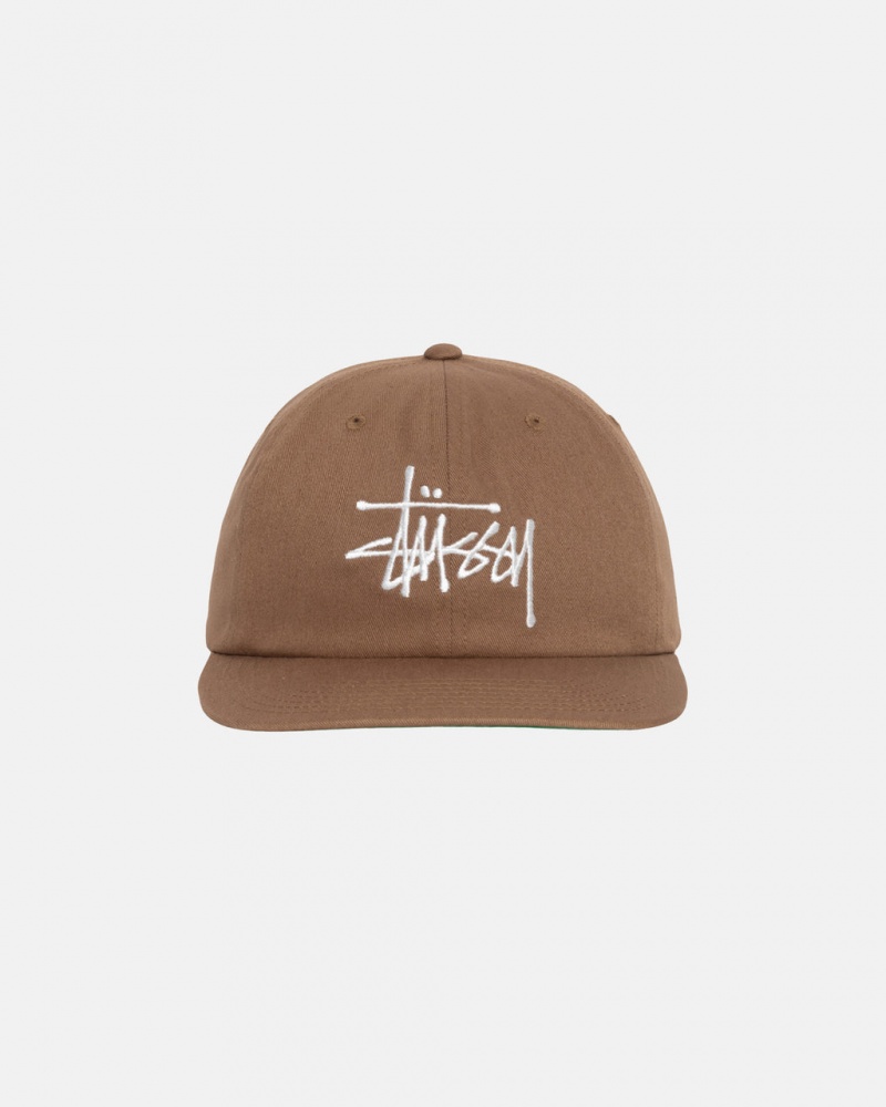 Stussy Basic Strapback Caps Tan | Israel-62819