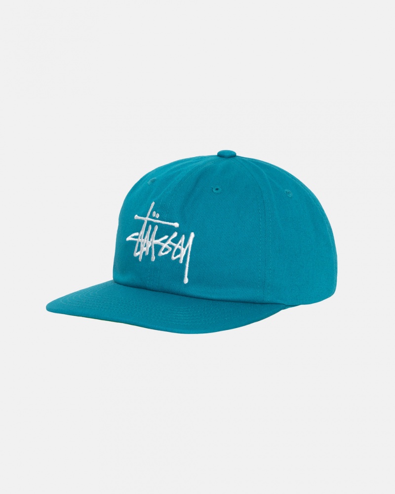 Stussy Basic Strapback Caps Teal | Israel-02659