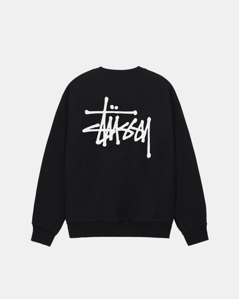 Stussy Basic Stüssy Crew Sweatshirt Black | Israel-67981