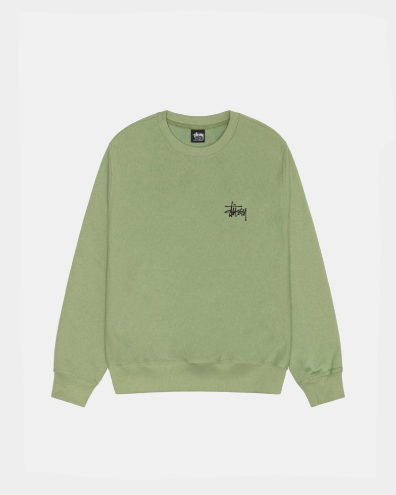 Stussy Basic Stüssy Crew Sweatshirt Green | Israel-74581