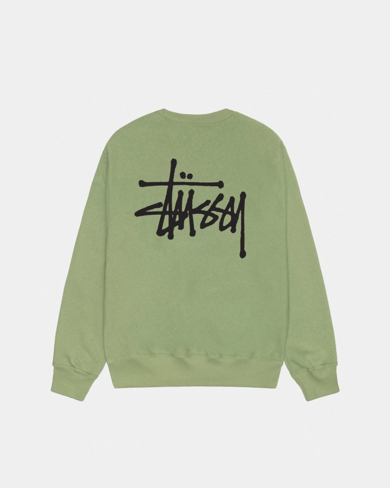 Stussy Basic Stüssy Crew Sweatshirt Green | Israel-74581