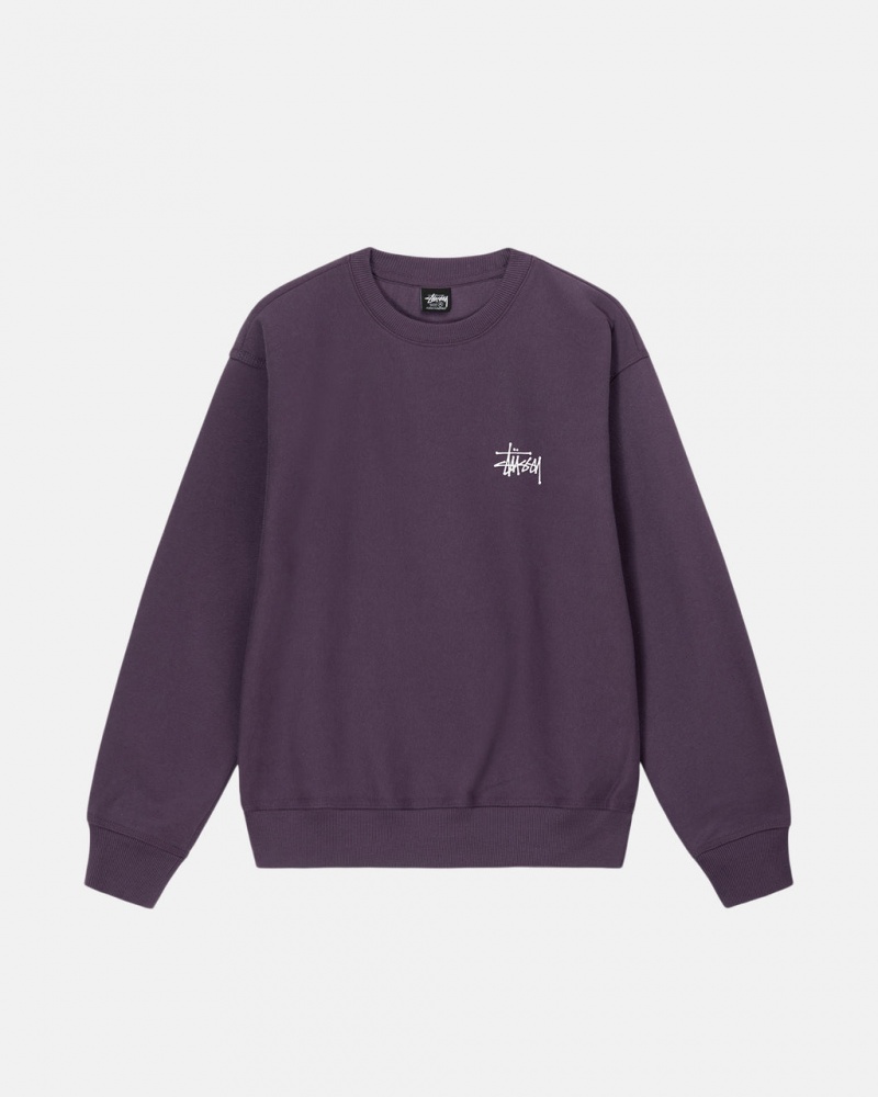 Stussy Basic Stüssy Crew Sweatshirt Purple | Israel-87523