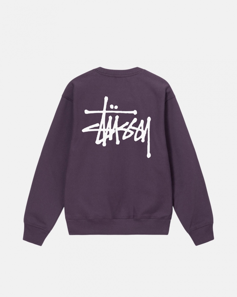 Stussy Basic Stüssy Crew Sweatshirt Purple | Israel-87523