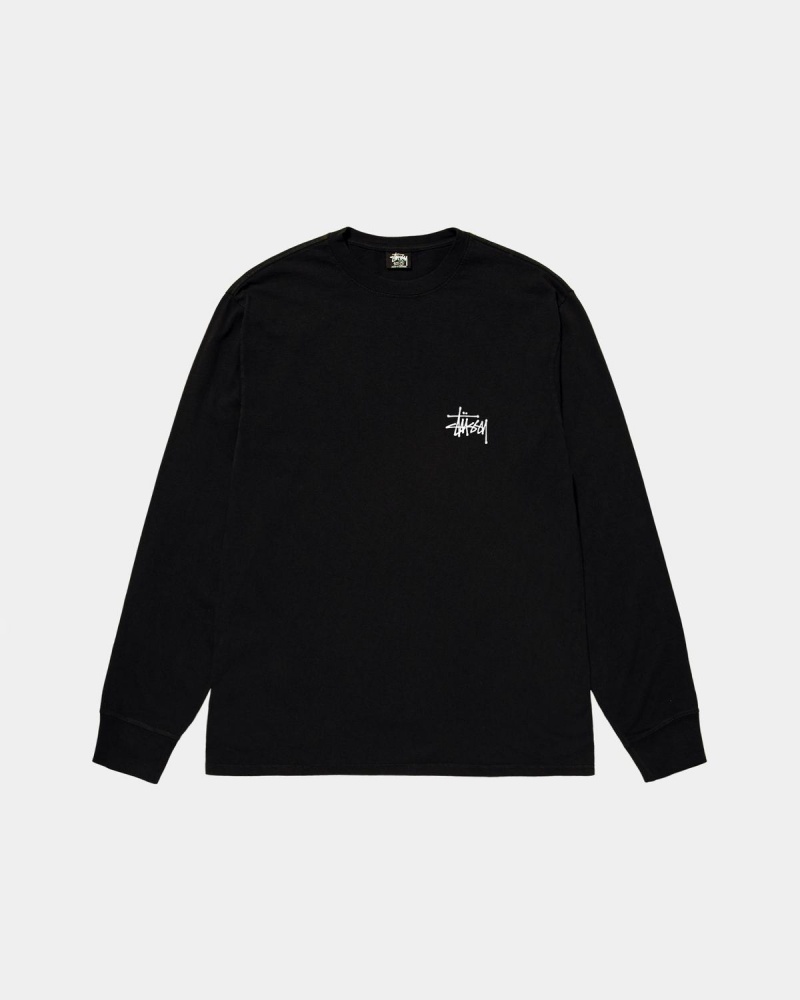 Stussy Basic Stüssy LS Tee T-Shirt Black | Israel-36574