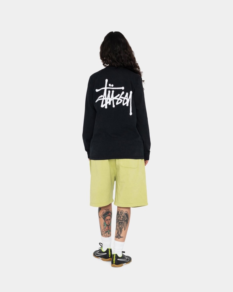 Stussy Basic Stüssy LS Tee T-Shirt Black | Israel-23564