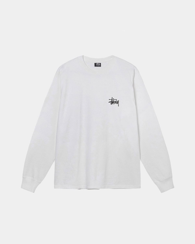 Stussy Basic Stüssy LS Tee T-Shirt White | Israel-63295