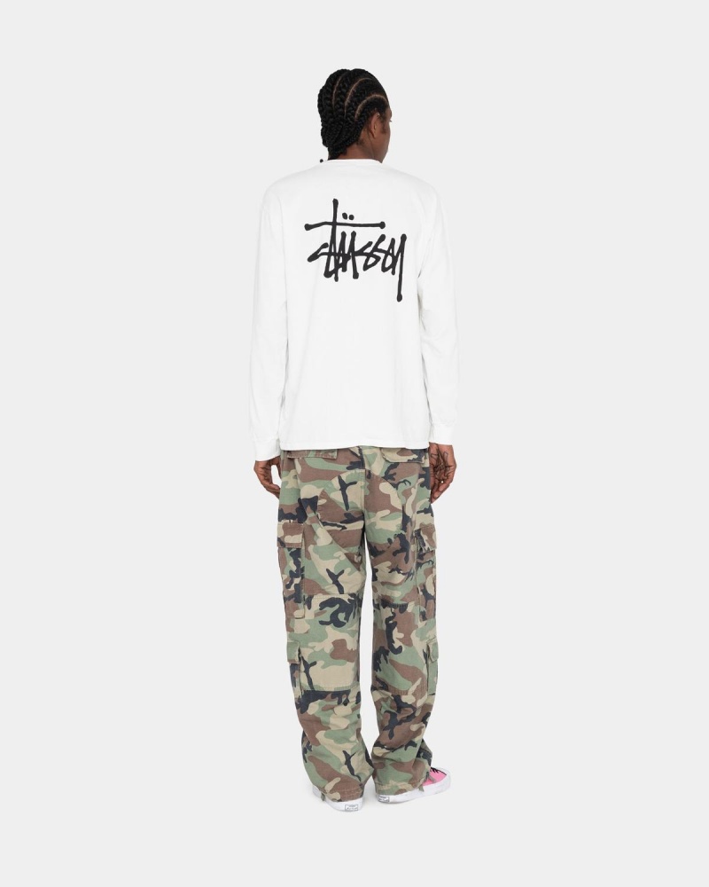 Stussy Basic Stüssy LS Tee T-Shirt White | Israel-63295