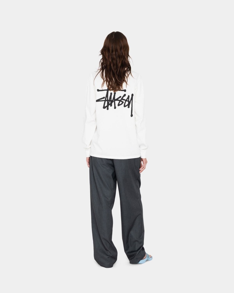 Stussy Basic Stüssy LS Tee T-Shirt White | Israel-63295