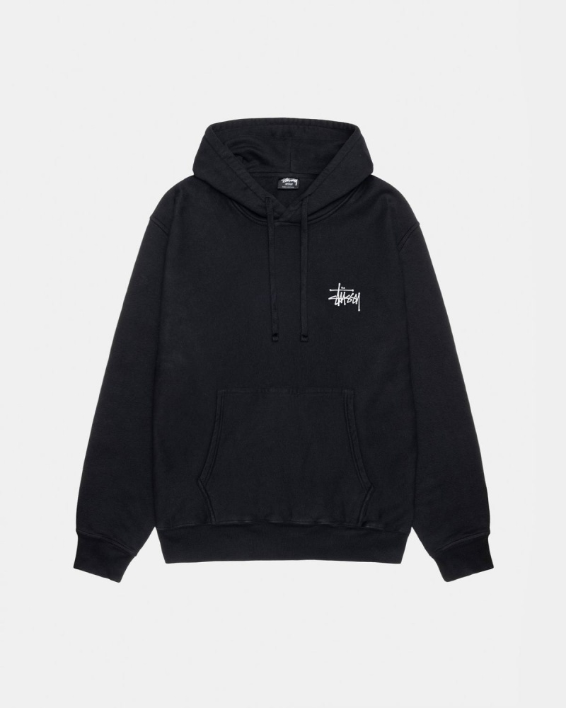 Stussy Basic Stüssy Pigment Dyed Hoodie Black | Israel-71938