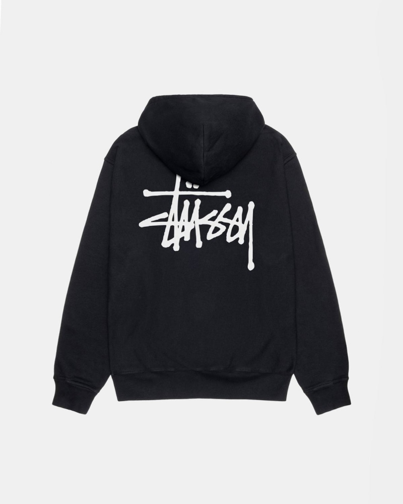 Stussy Basic Stüssy Pigment Dyed Hoodie Black | Israel-71938