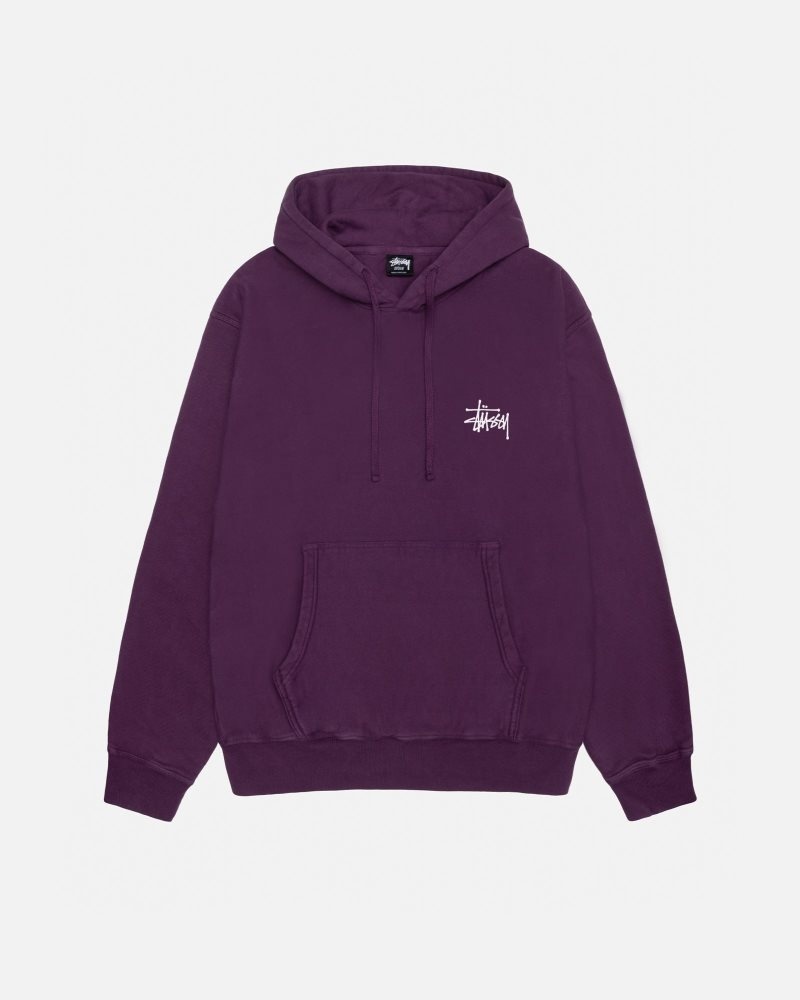 Stussy Basic Stüssy Pigment Dyed Hoodie Purple | Israel-38915