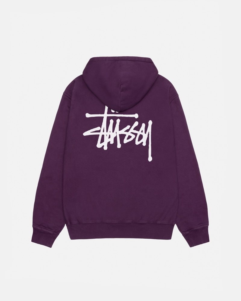 Stussy Basic Stüssy Pigment Dyed Hoodie Purple | Israel-38915