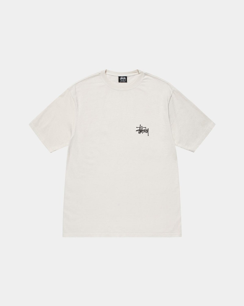 Stussy Basic Stüssy Tee Pigment Dyed T-Shirt Beige | Israel-48730