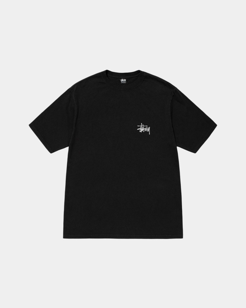 Stussy Basic Stüssy Tee Pigment Dyed T-Shirt Black | Israel-73259