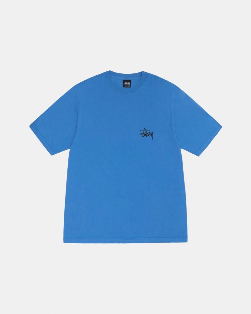 Stussy Basic Stüssy Tee Pigment Dyed T-Shirt Blue | Israel-17658