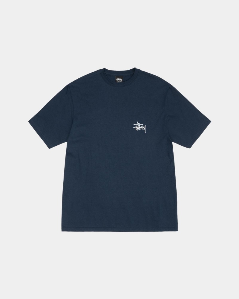 Stussy Basic Stüssy Tee T-Shirt Navy | Israel-34756