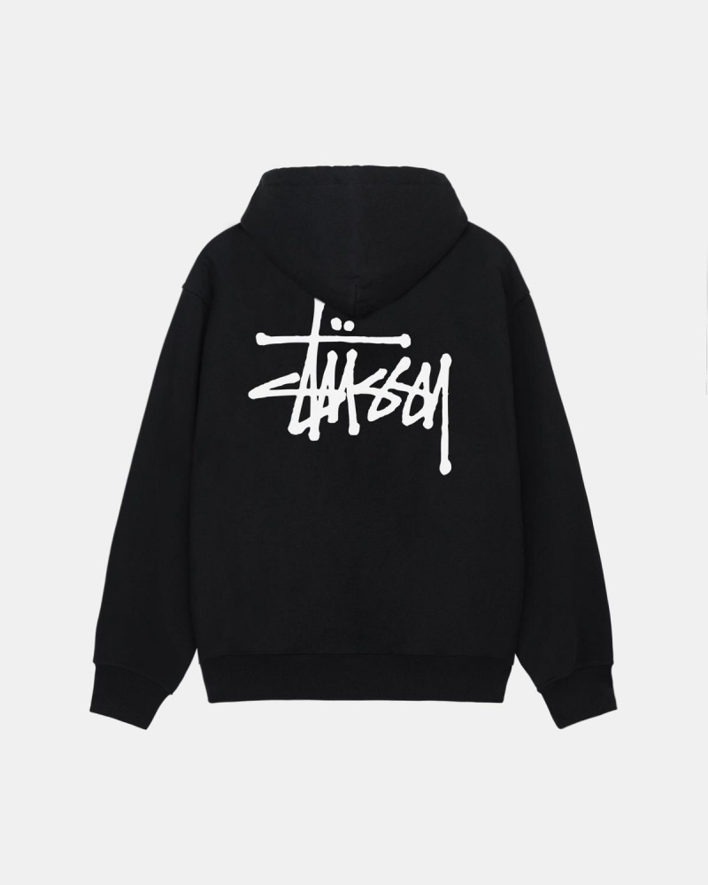 Stussy Basic Stüssy Zip Hoodie Black | Israel-30458