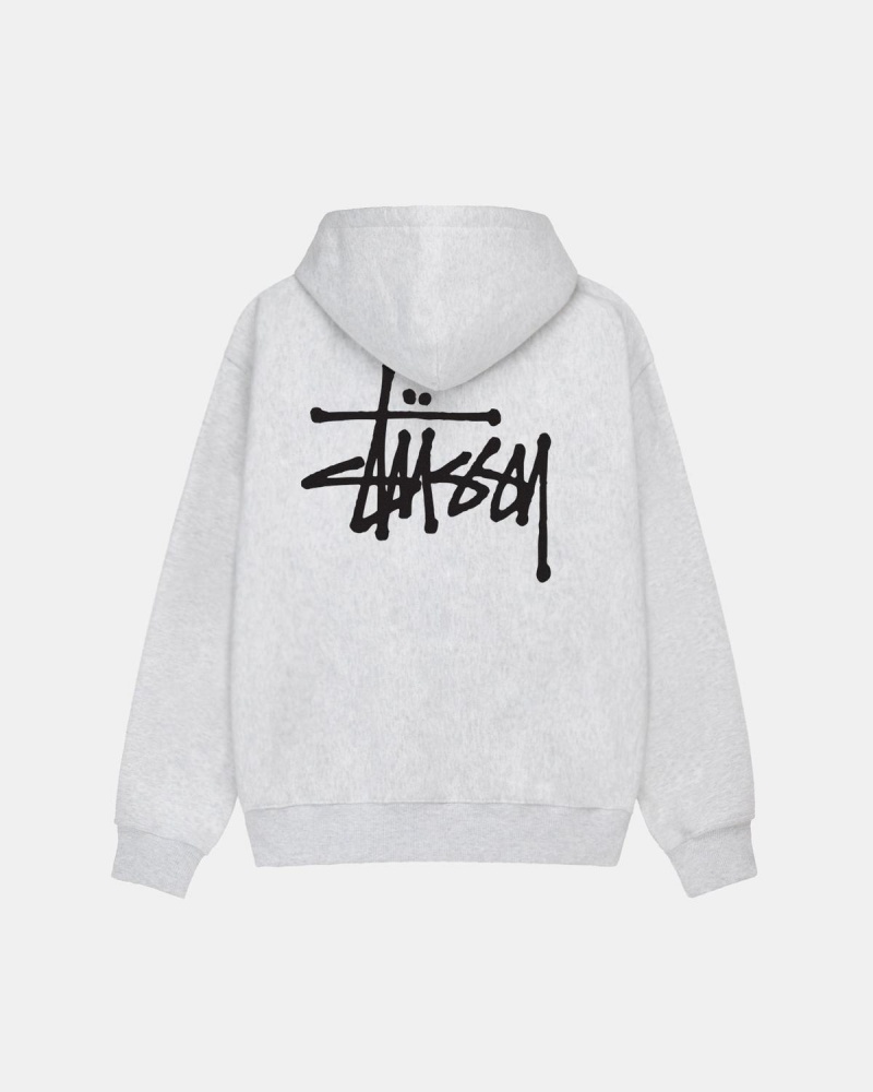 Stussy Basic Stüssy Zip Hoodie Grey | Israel-26893