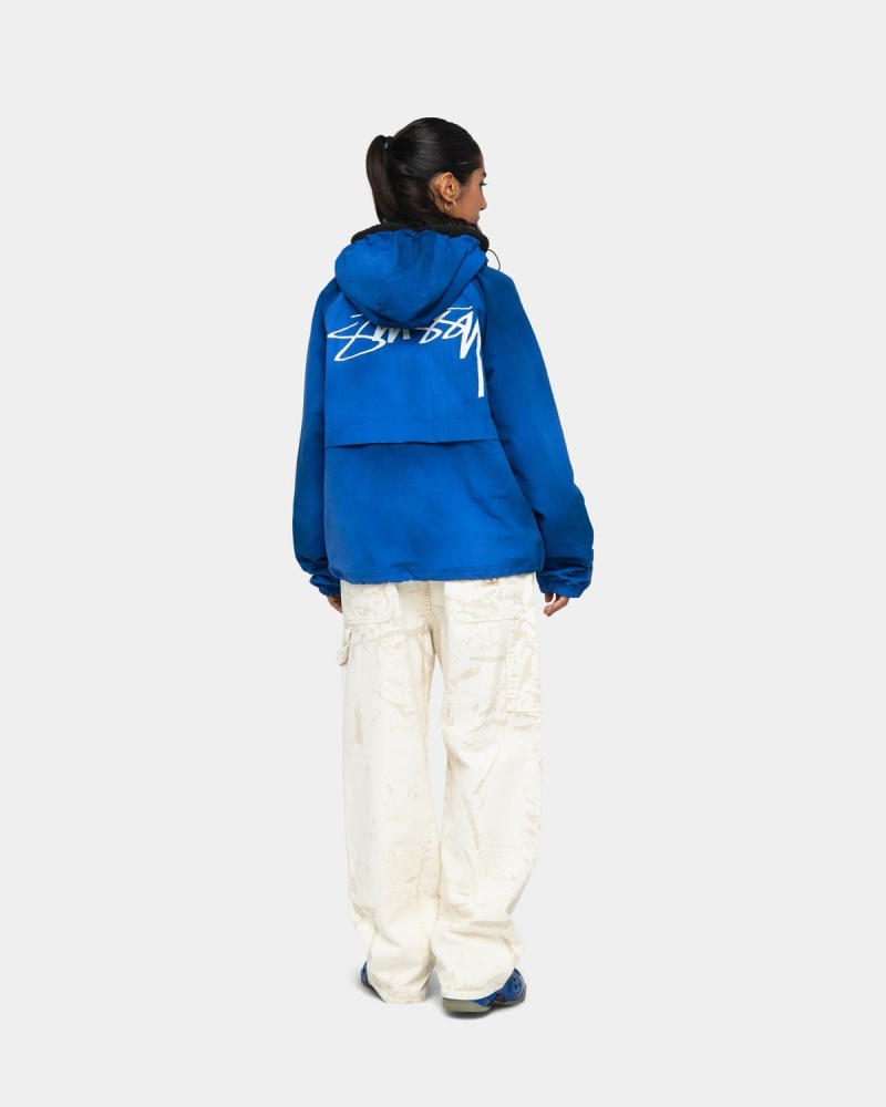 Stussy Beach Shell Wave Dye Jackets Blue | Israel-42761