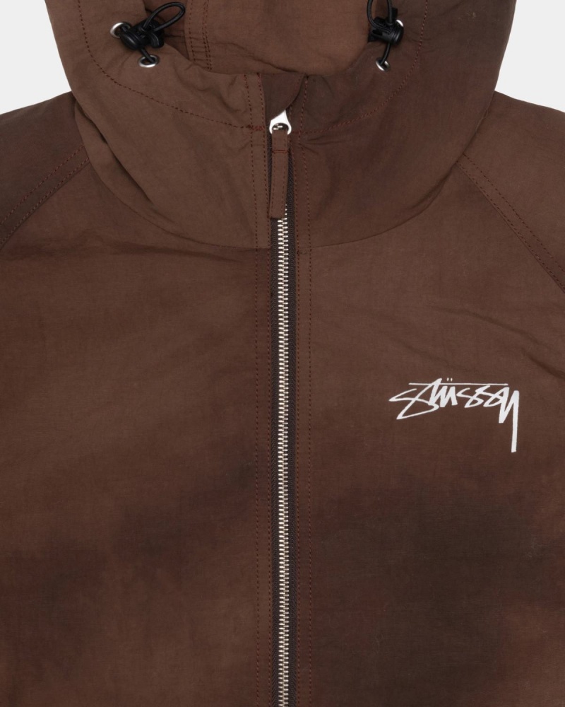 Stussy Beach Shell Wave Dye Jackets Coffee | Israel-59306