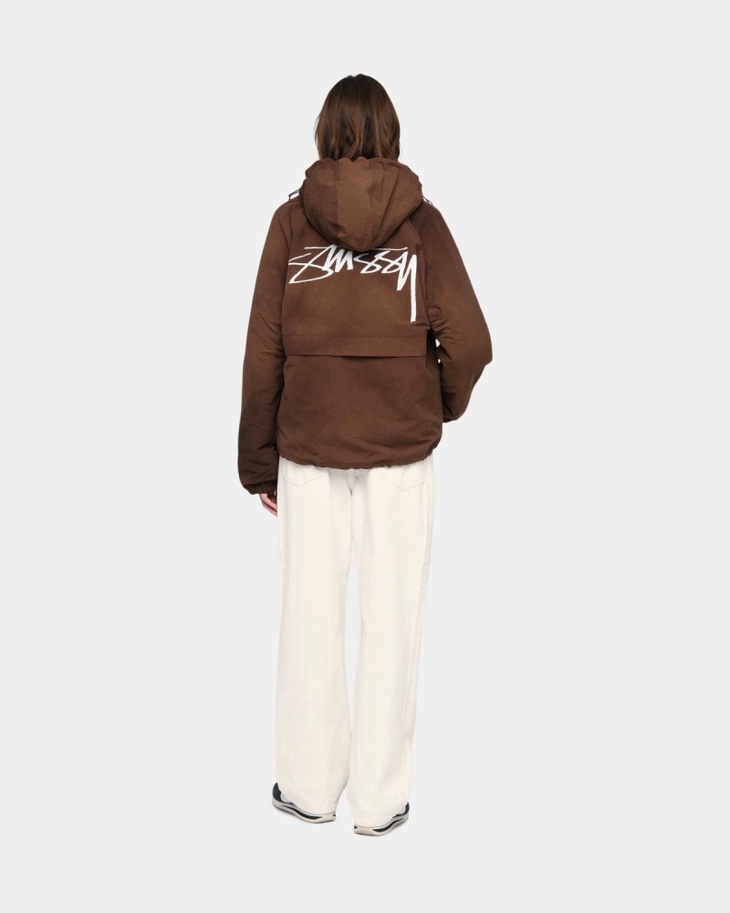 Stussy Beach Shell Wave Dye Jackets Coffee | Israel-59306