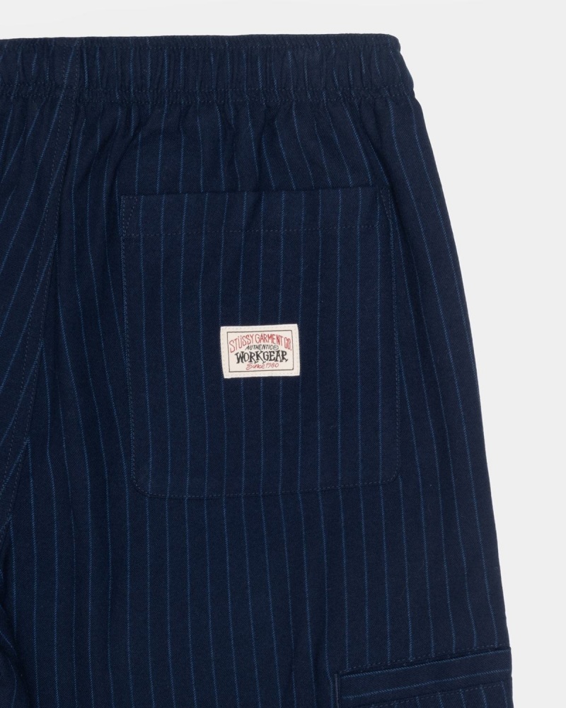 Stussy Beach Wool Stripe Pants Navy | Israel-18579