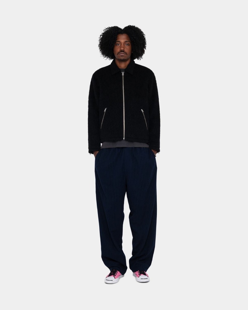 Stussy Beach Wool Stripe Pants Navy | Israel-18579