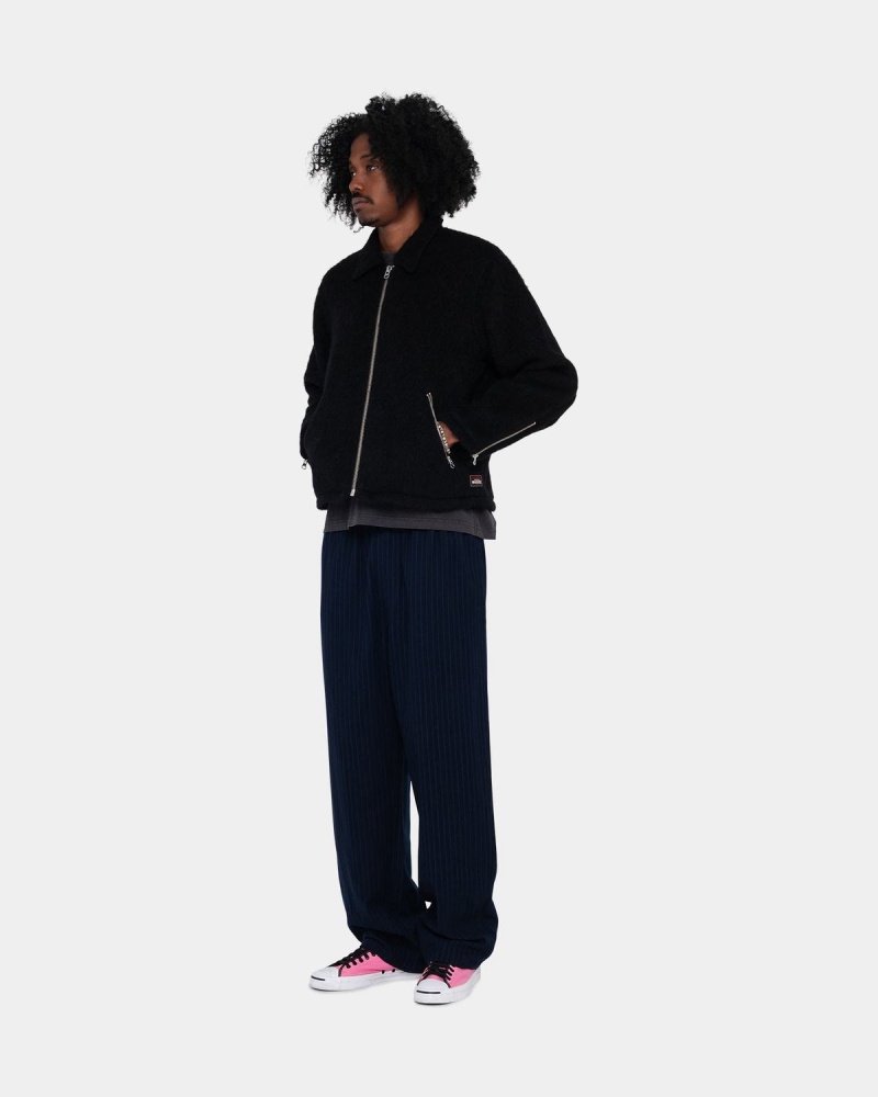 Stussy Beach Wool Stripe Pants Navy | Israel-18579