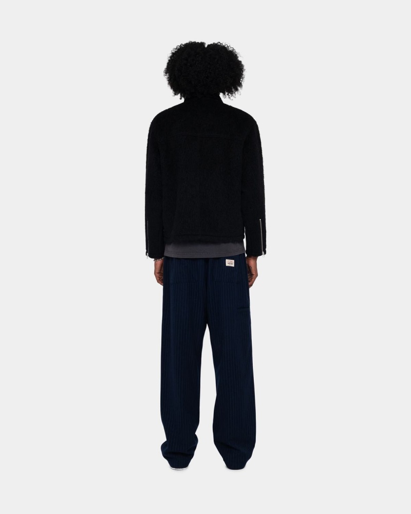 Stussy Beach Wool Stripe Pants Navy | Israel-18579