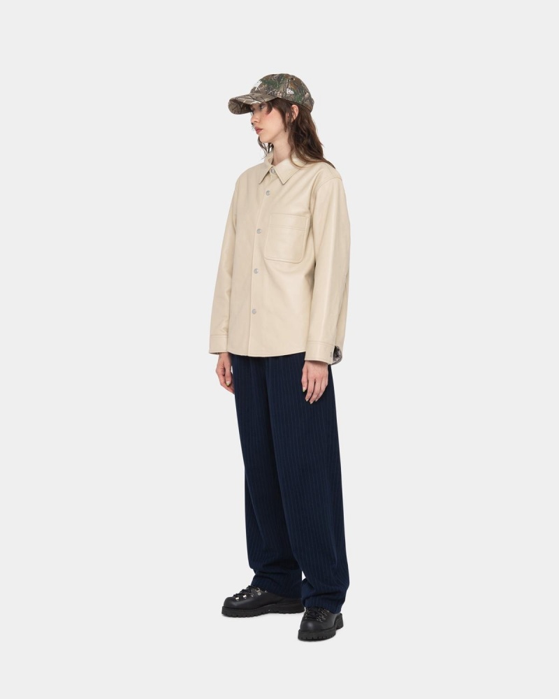 Stussy Beach Wool Stripe Pants Navy | Israel-18579