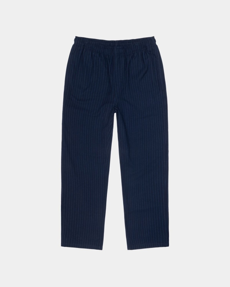 Stussy Beach Wool Stripe Pants Navy | Israel-18579