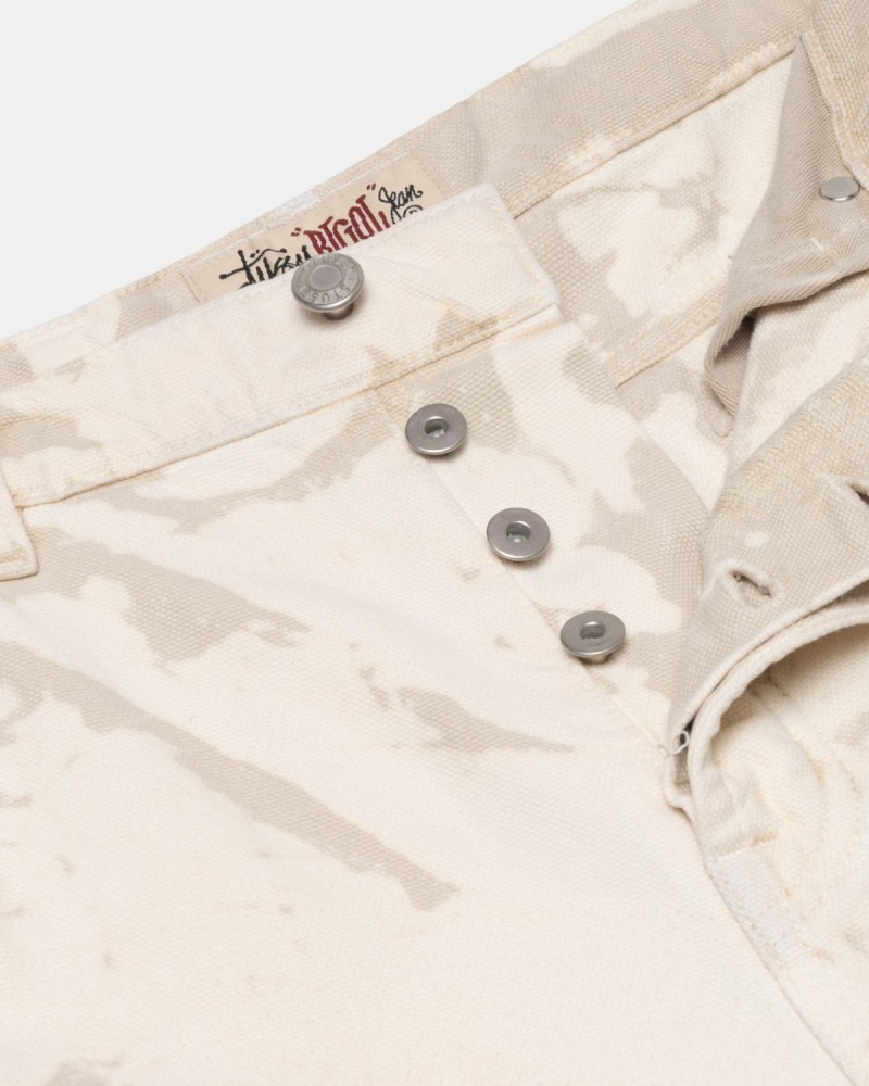 Stussy Big OL' Distressed Canvas Jeans Khaki | Israel-51490