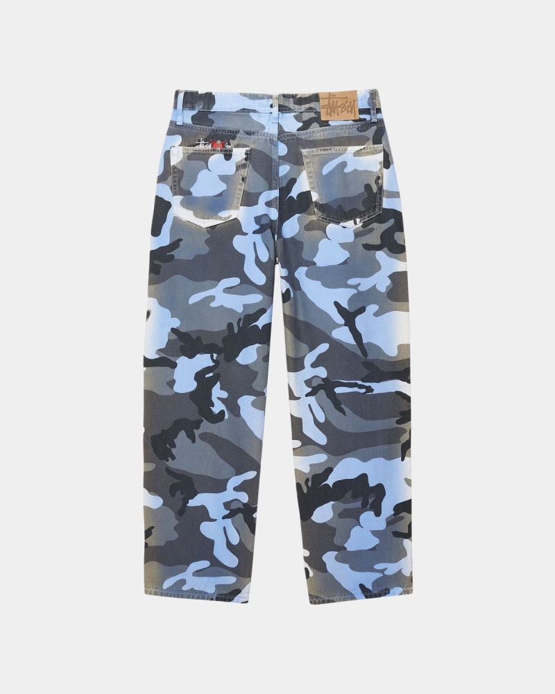 Stussy Big OL' Spray Dye Canvas Jeans Blue Camo | Israel-89041