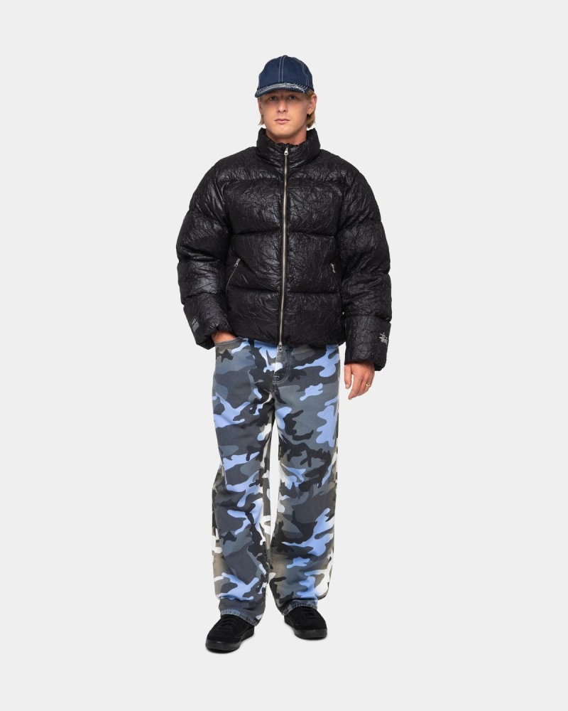 Stussy Big OL' Spray Dye Canvas Jeans Blue Camo | Israel-89041