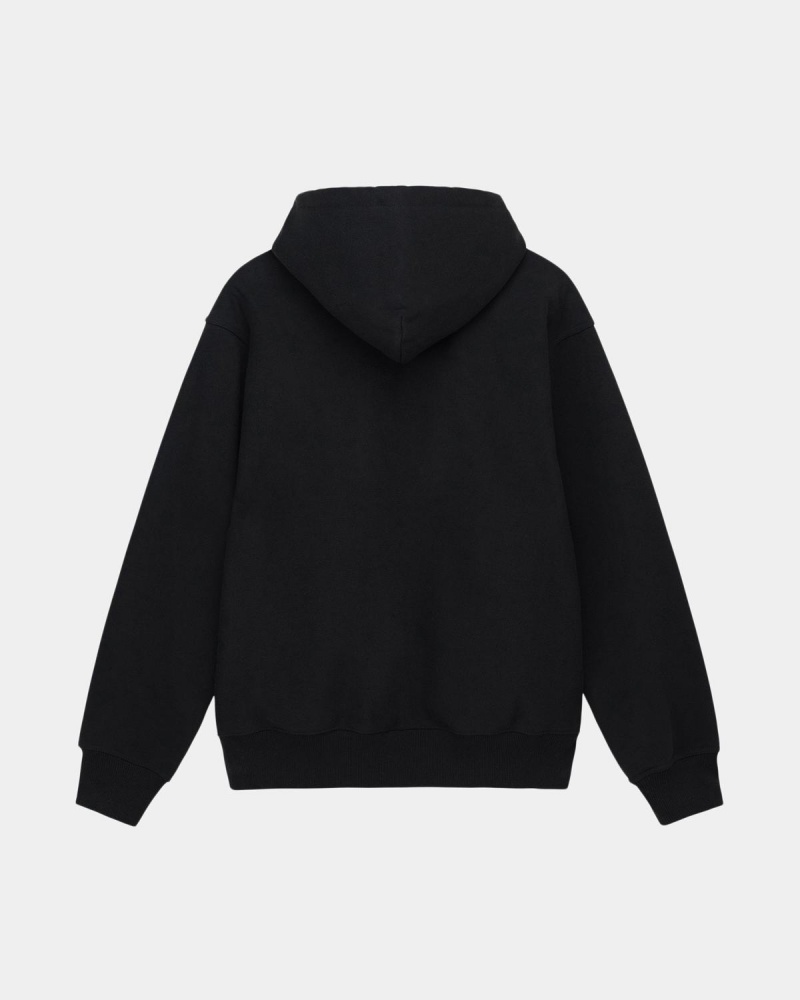 Stussy Block Sport Zip Hoodie Black | Israel-73609