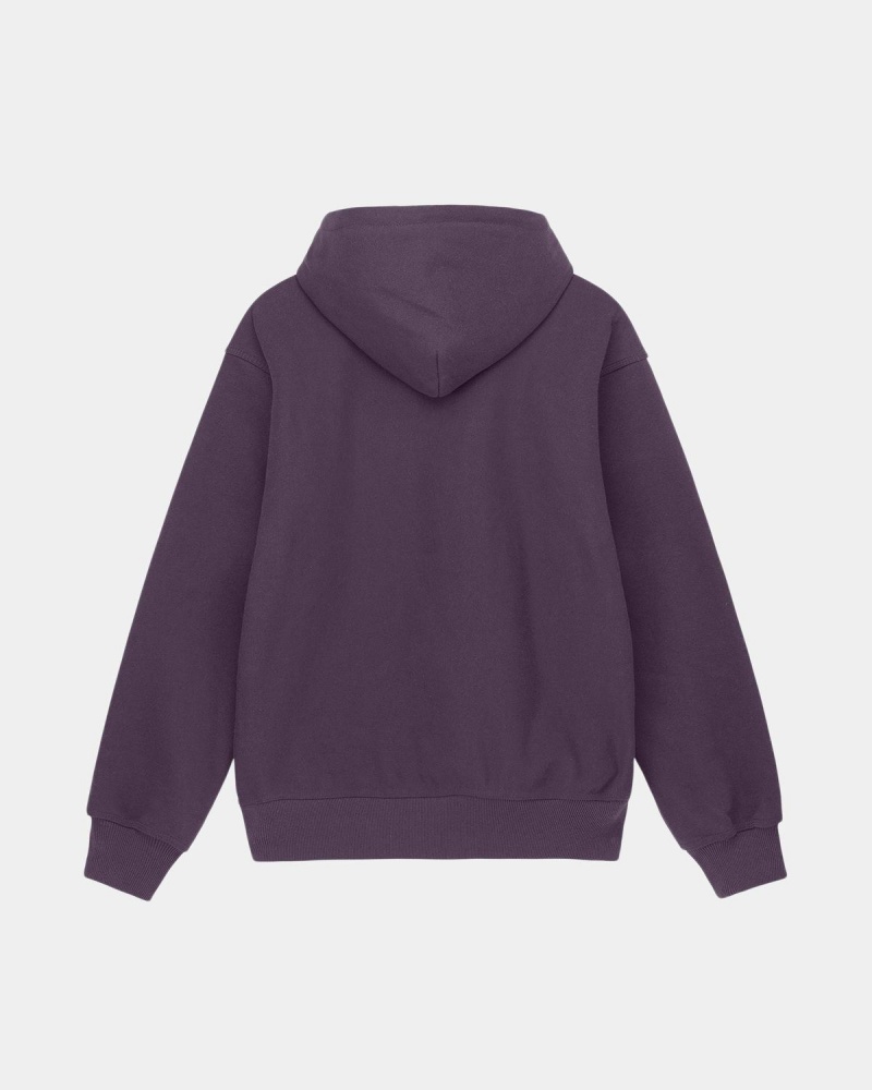 Stussy Block Sport Zip Hoodie Purple | Israel-40129