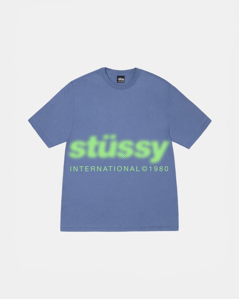 Stussy Blur Tee T-Shirt Blue | Israel-52603