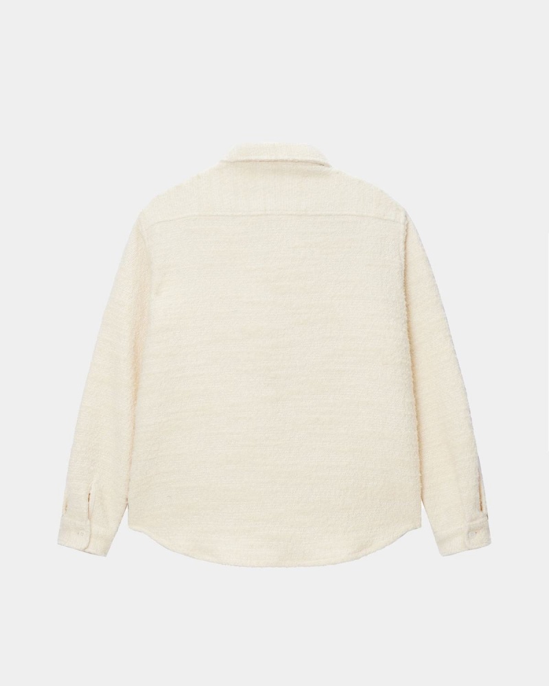 Stussy Boucle Wool Cpo Shirts Beige | Israel-85320