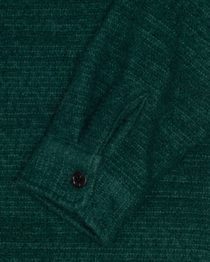 Stussy Boucle Wool Cpo Shirts Green | Israel-27651